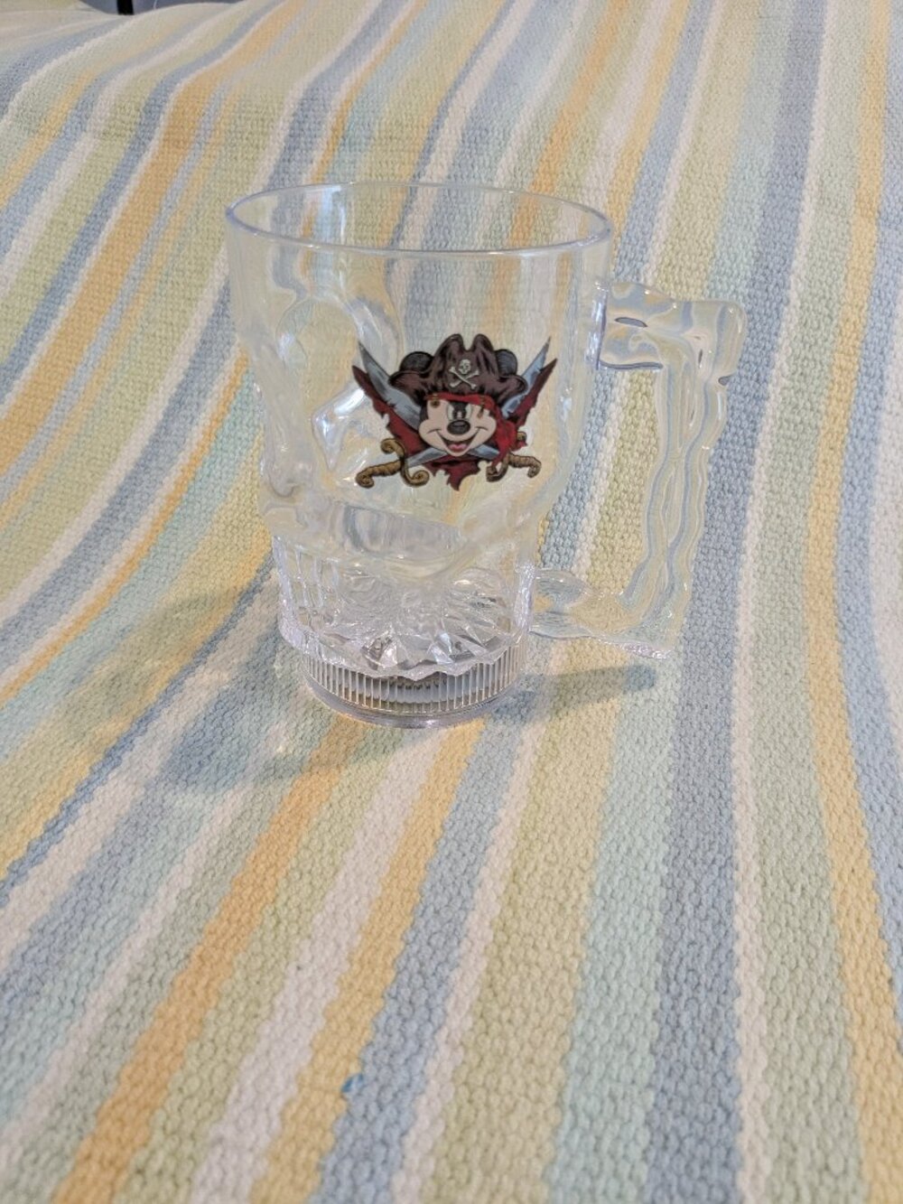 ⭐ Disney Cruise Line DCL Pirate Night/ Pirate Mickey Light-up Clear Plastic Mug